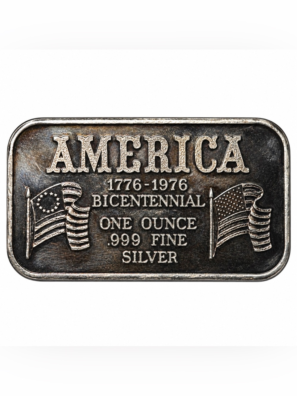 Vintage 1976 Fortune Mint 1 Oz .999 Silver Bicentennial Art Bar Rare Variety